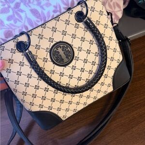 Elegant Black and Cream Handbag